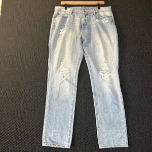 Abercrombie & Fitch Rustin Athletic Skinny Distressed Blue Jeans Mens Size 34X32